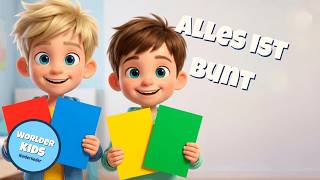 Farben lernen für Kinder 🌈 | Alles ist bunt – Kinderlied zum Mitsingen | Leon \u0026 Luca | WorlderKids