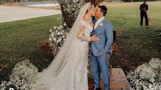 Eduardo Costa e Mariana cerimônia de casamento em seu haras