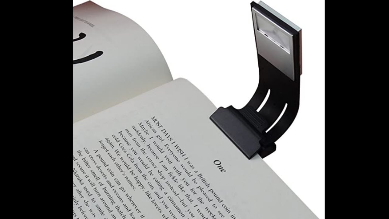 Lampe de lecture LED à pince Interrupteur 4 niveaux de luminosité Multifonction : marque-page