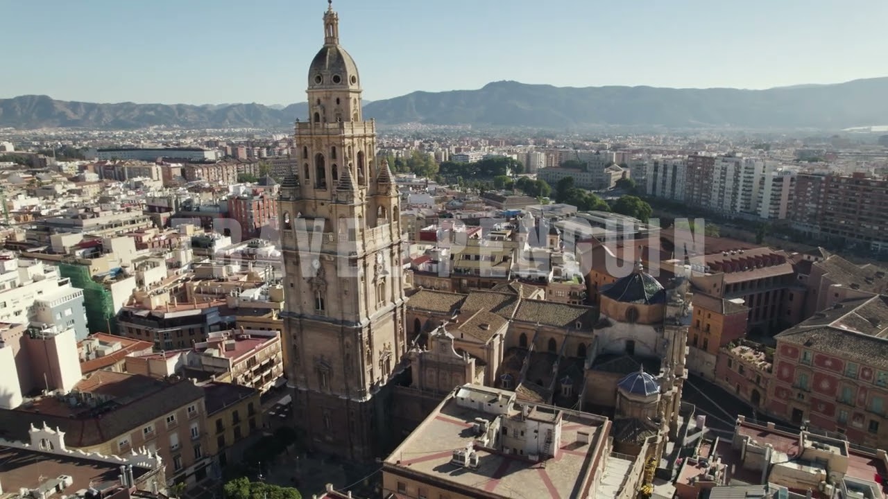 Spain 🇪🇸 Murcia, Cathedral [4K] Drone Stock Footage 4