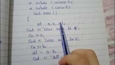 subtraction of two numbers//c++ program