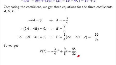 Video3-14: non-homogeneous equations with polynomial source term. Elementary Differential Equations