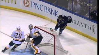 T.J. Oshie goal. Nashville Predators vs St. Louis Blues. 27 Mar 2012 NHL Hockey