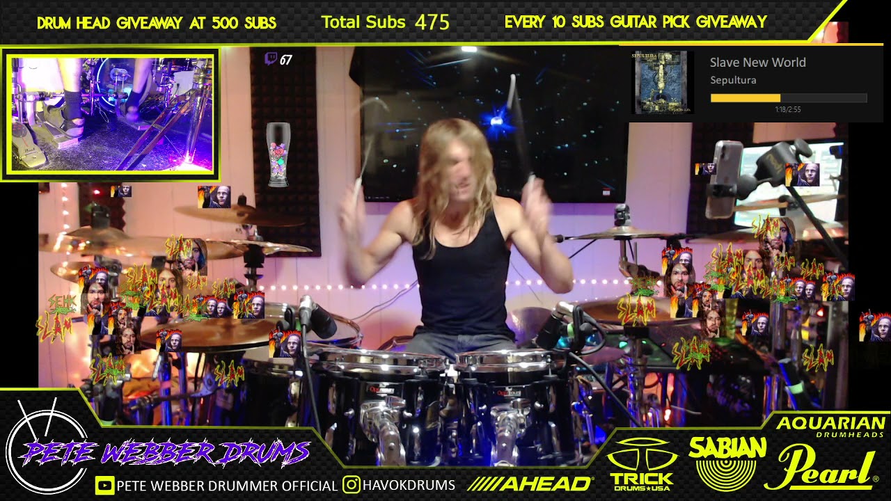 Sepultura Slave New World Full Drum Cover Pete Webber