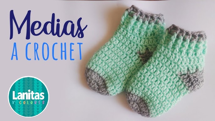 Como hacer Bonitos calcetines a crochet medias para bebé 3 a 6 meses lindo  crochet 