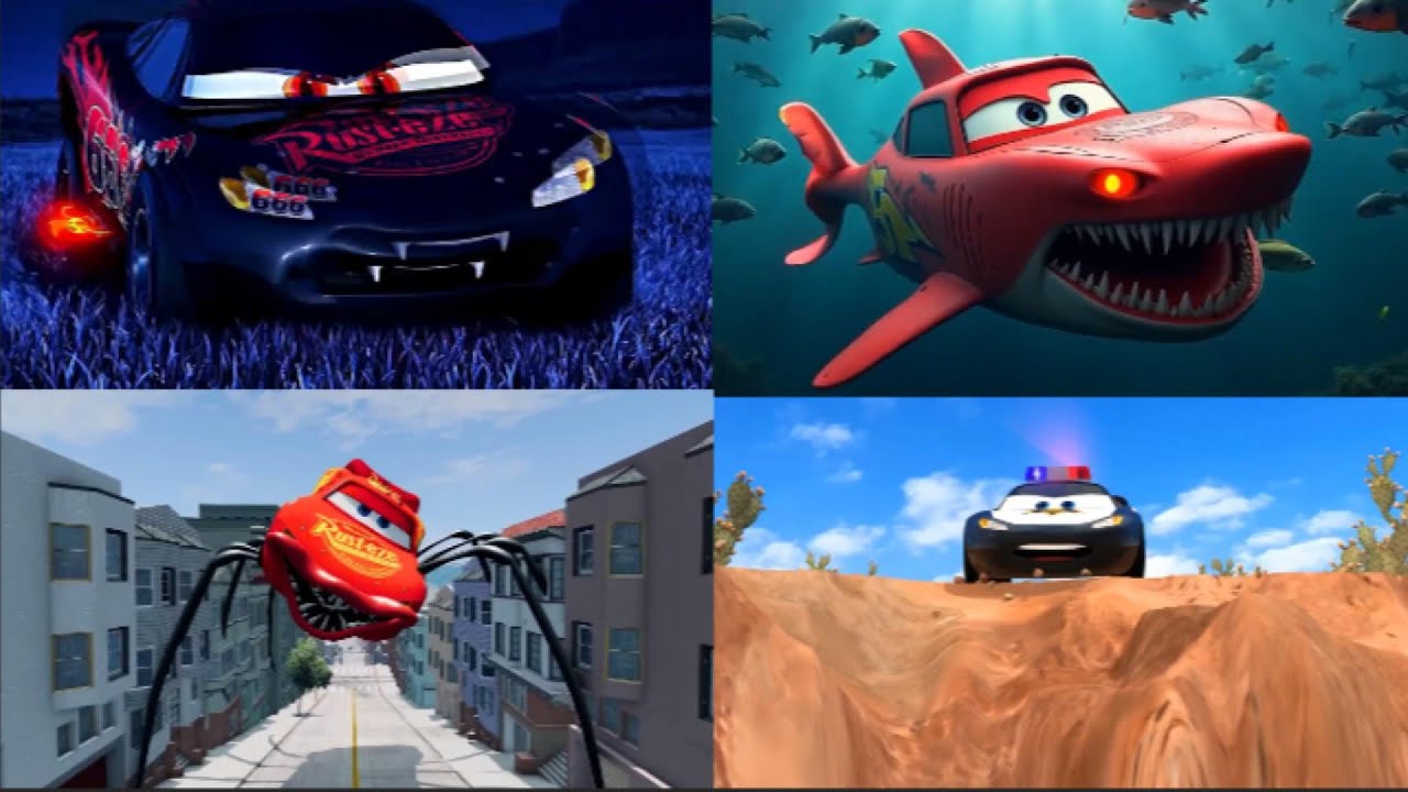 Shark Mqueen vs Evil Mcqueen vs Eater Mcqueen vs Lightning Mcqueen  Coffin Dance Song Cover Tileshop