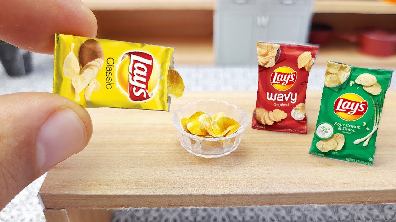 Satisfying Opening Miniature Lay's Chips | ASMR Unboxing Mini Food | Mini Potato Chips