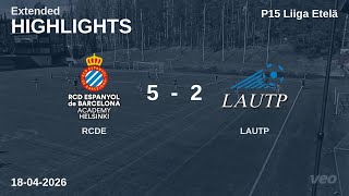 RCDE vs LAUTP 5-2 | P15 Liiga Etelä | 18-04-2026 RCDE vs LAUTP 5-2 | P15 Liiga Etelä | 18-04-2026