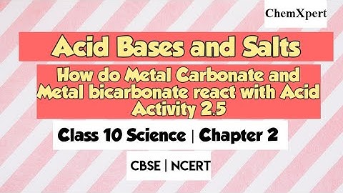 How do Metal Carbonate & Metal Bicarbonate reacts with acid|Activity 2.5| Class10|Science|CBSE|NCERT