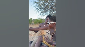 Hadzabe Tribe Bushmen Chabba & Dudukwe film their first ever video 😅😍