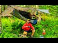 Camping In Rain And Wind With Hammock Tent