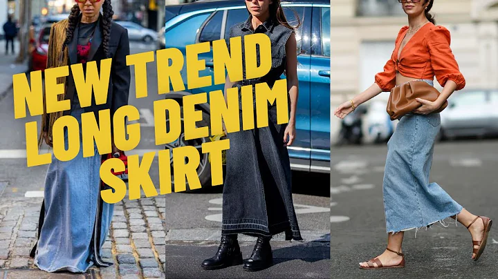 New Trend Long Denim Skirt Outfits. How to Wear Maxi-Midi Denim Skirt and Inspiration Ideas.