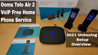 OOMA TELO AIR 2 with HD3 Handset Unboxing, Set Up, & Overview Free VoIP Home Phone 2021