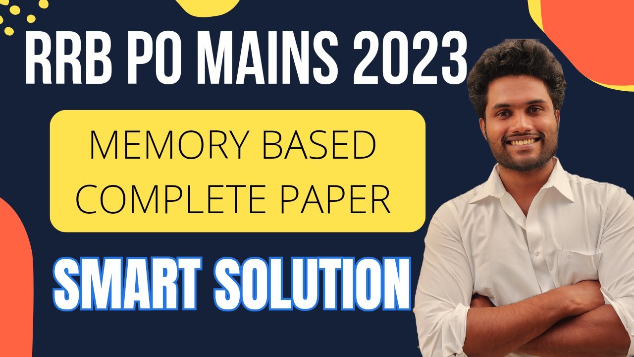 RRB PO MAINS 2023 MEMORY BASED PAPER | APTITUDE | SMART APPRAOCH ...