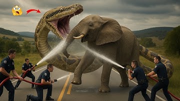 Courageous Rescue Team Fights Giant Python to Save Innocent Mother Elephant 🐍