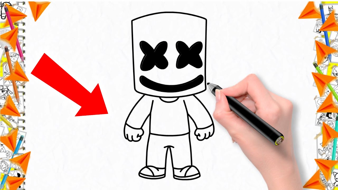 Marshmello DJ Music Marshmello (How to Draw step by step) 👉👉Draw 10