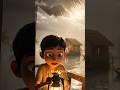 ভেসে যাওয়া বাড়ি ✨✨ ||#ai #cartoon #trending #animation #viral #shorts #boy #flood #house