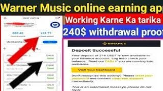 Warner  Withdraw Proofs Earn Now  Application Working  Proof 
