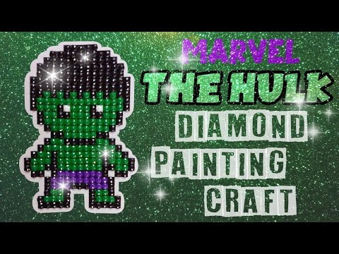 The Hulk's Sparkling Power: Marvel Diamond Painting Sticker Craft! #marvel  #thehulk #diamondpainting 