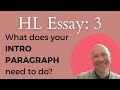 I.B. Lit. HL Essay 3: What does your intro paragraph need to do?