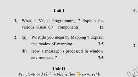 MCA 2nd Sem Reappear Visual Programming Question Paper