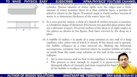 BUILD UNDERSTANDING PATHFINDER SURFACE TENSION PROBLEM BY RKH SIR(B.TECH IIT D) AUTHOR OF IRODOV SOL