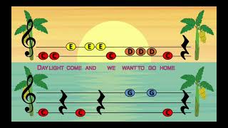 Day-O Banana Boat Song Play-Along with lyrics (boomwhackers, handbells, xylophones)