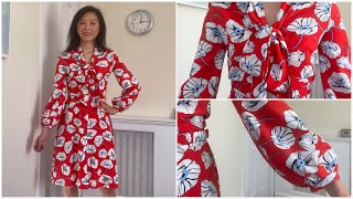 44. Pussy Bow Blouse Dress - Mood Sewciety Onella Pussy Bow Blouse (Free Sewing Pattern) - Part 1