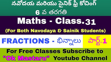 Navodaya||Sainik||Navodaya Maths||Sainik Maths||Fractions||Types Of Fractions||AISSEE||JNV||Part 1|