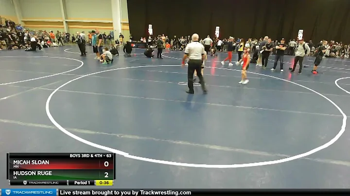 63 Lbs Champ. Round 1 - Micah Sloan, MN Vs Hudson ...
