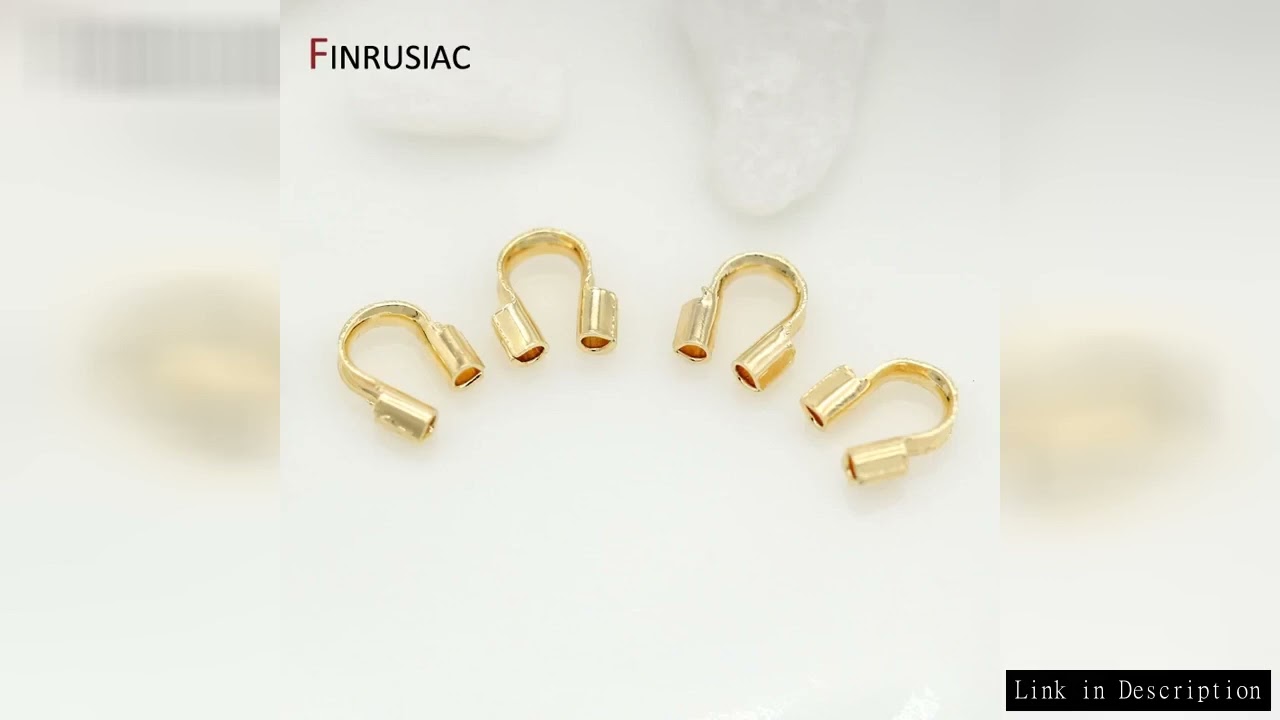 14/18K Gold Plated Brass Wire Protectors,Wire Guard Guardian Protectors Loops U Shape Clasps Connect