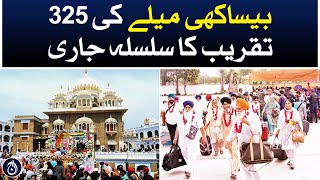 The series of 325 celebrations of Baisakhi Mela continues in Gurdwara Panja Sahib Hasan Abdal