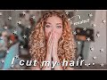 CUTTING MY CURLY HAIR TO ADD VOLUME!! DIY unicorn cut that gave me LAYERS