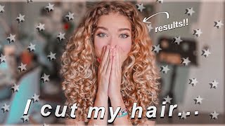 CUTTING MY CURLY HAIR TO ADD VOLUME!! DIY unicorn cut that gave me LAYERS