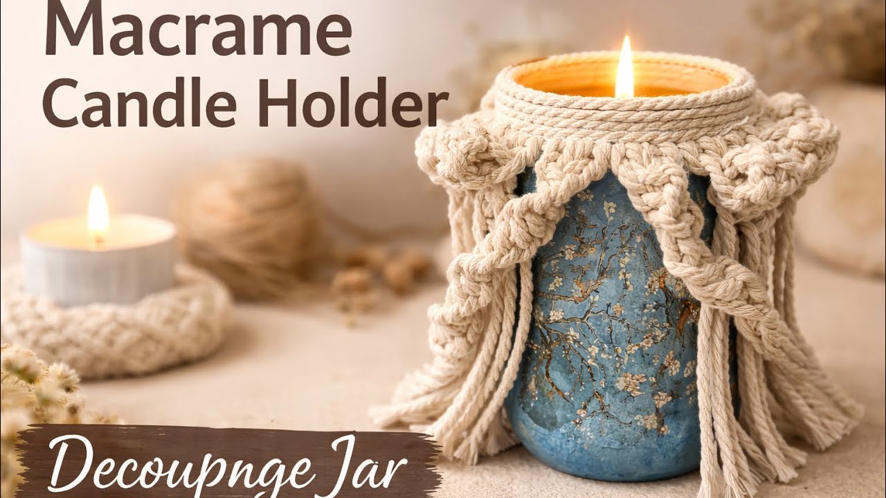 Handmade Macrame Candle Holder | Relaxing Process 