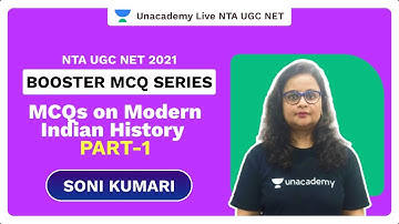 Booster MCQ Series|MCQs on Modern Indian History part-1|NTA UGC NET 2021 | Soni Kumari | Unacademy