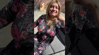 crossdresser black mid sleeve flower red design tight dress outside video