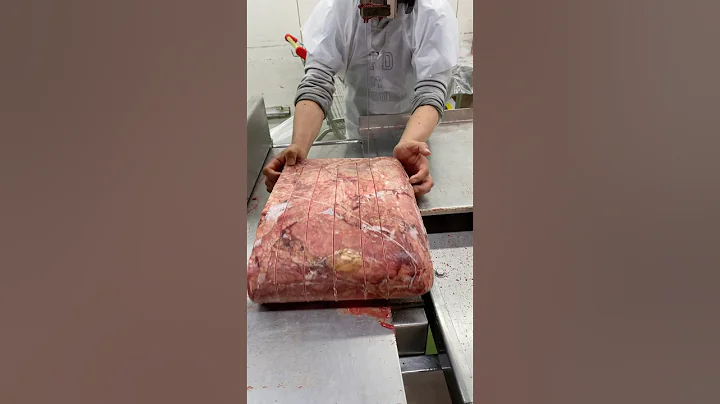 Amazing frozen beef meat frozen cutting skills with cutters machine exports#shorts
