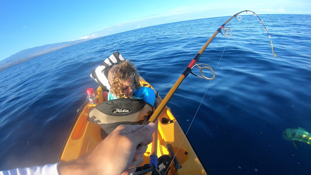 Hawaii Kayak Fishing Big Island LC 12 Double Hook UpOpelu Hobie