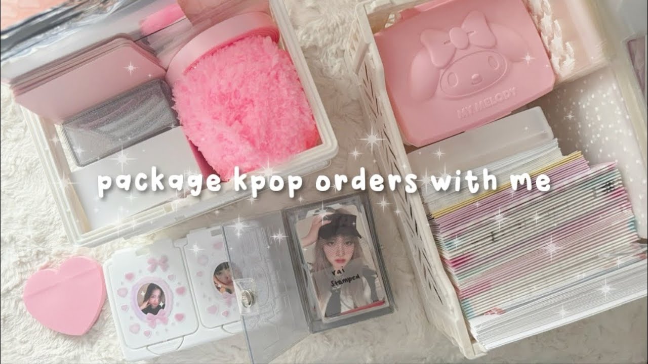 package kpop photocards with me | asmr & relaxing background music