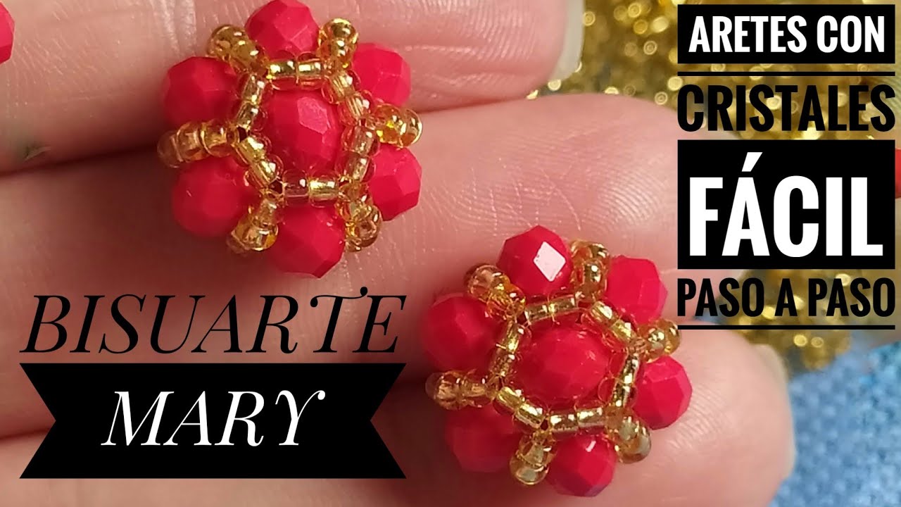 Aretes facil de hacer con cristales paso a paso ✨
