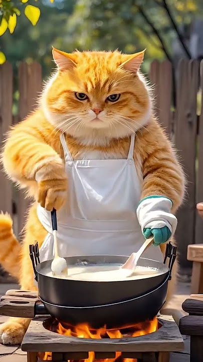 Orange Cat Making Adorable Tofu SoupSuggested #OrangeCat #AdorableCat #cat  #FunnyCats #CatLovers