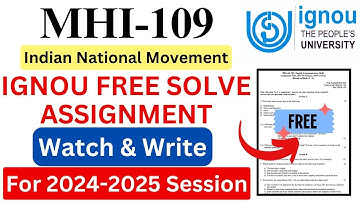 IGNOU MHI-109 Solve Assignment 2024-2025 Download | IGNOU Free Assignment Download 2025 | #ignou