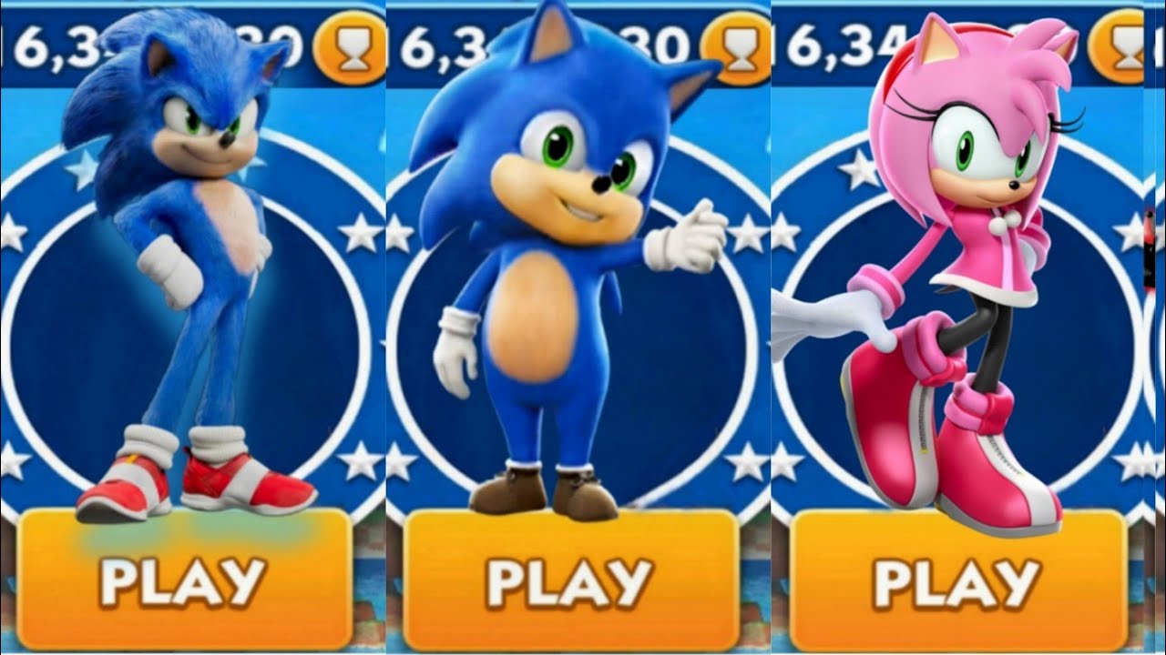 Sonic Dash - Sonic VS Baby Sonic VS Star Amy _ Movie Sonic vs All ...