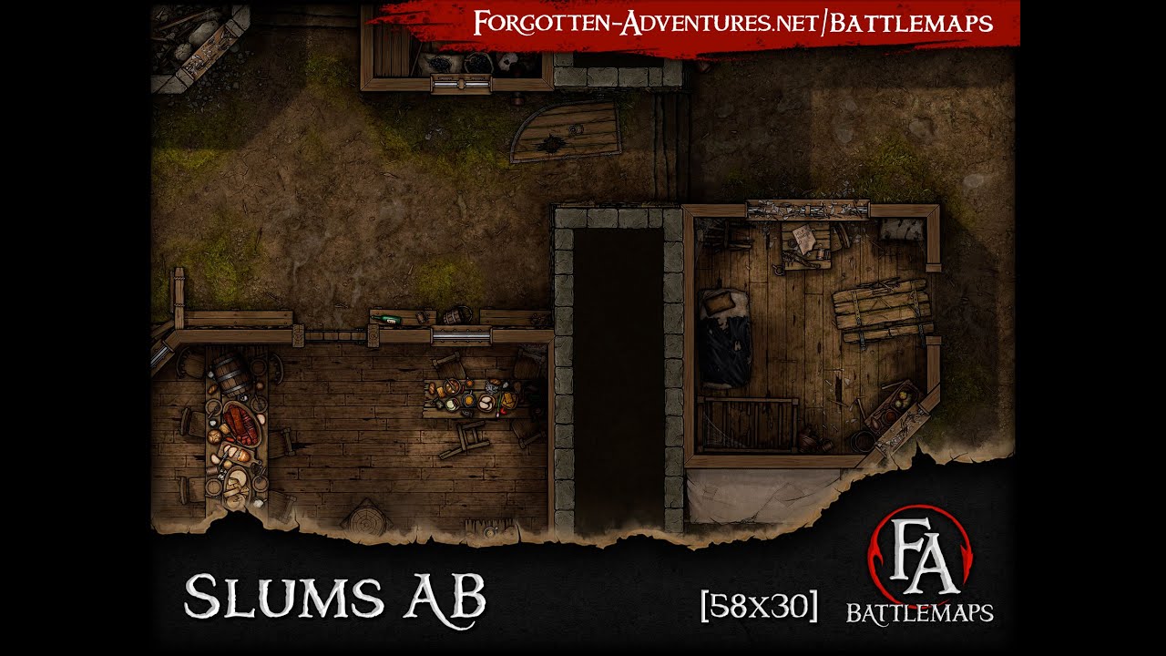 Slums AB [58x30] - Foundry VTT Preview [Premium Map] - YouTube