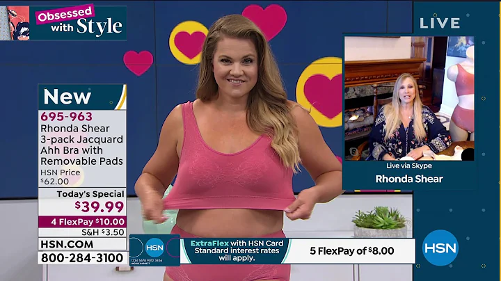 Rhonda Shear 3pack Jacquard Ahh Bra with Removable Pads