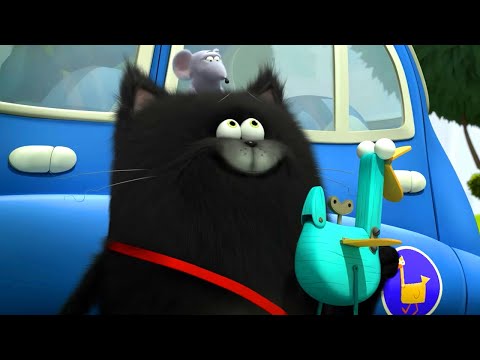 Видео: Гонка за уткой — 10 серия — Котёнок Шмяк — Мультик для детей про котов