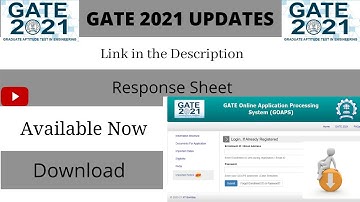 GATE 2021 | Response Sheet | How to Download | JOBs gPS | Available Now | GATE updates