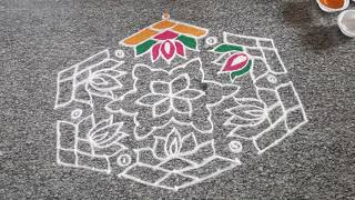 15×8 Dots Gowri Ganesha pooja special rangoli designs tutorials सुन्दर रंगोली ರಂಗೋಲಿ Kolam Designs