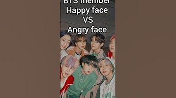 BTS Happy face vs angry face #bts #jimin #v #jungkook #shorts #ytshort #kpop #cute